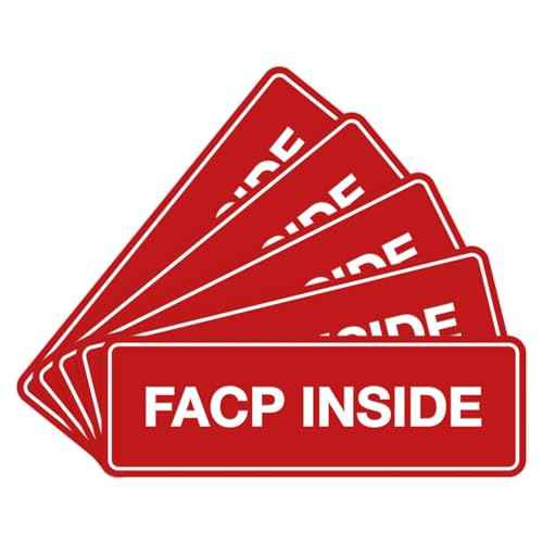 Signs ByLITA Standard FACP Inside Sign | Fire Safety Signage (Red) - Medium 5 Pack