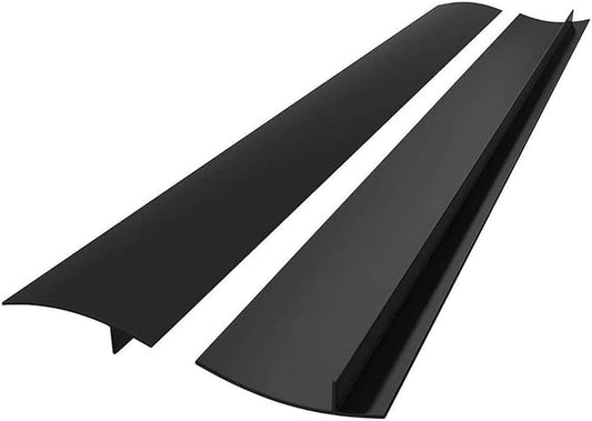 Stove Gap Covers Kitchen Counter Gap Covers (25 Inch, 2 Pack) Heat Resistant Oven Gap Filler Seals Gaps Between Stovetop and Counter, Easy to Clean, Black