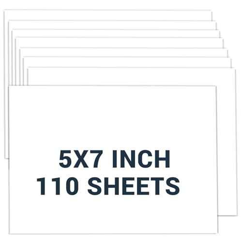 Cardstock Paper, White Cardstock 5x7, 110 Sheets Card Stock, 200GSM Thick Printer Paper 5x7, White Blank Card Stock Paper for Greeting Cards, DIY Cards, Wedding Invitation, Postcards
