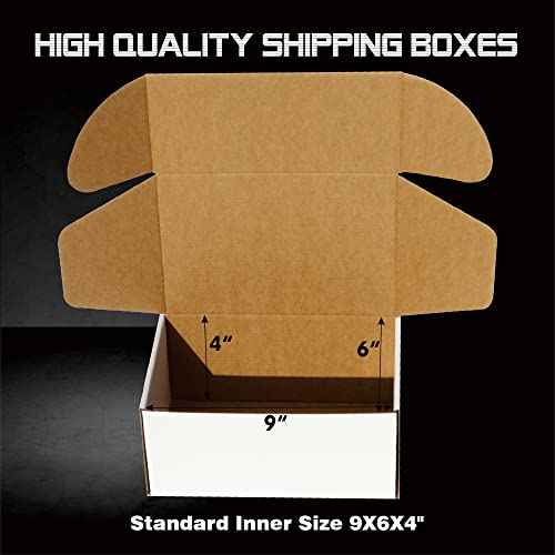 40 Pack 9x6x4 Small White Shipping Boxes - Corrugated Cardboard Mailer for Packaging, Mailing, Moving, Gifts - Eco-Friendly and Recyclable - Manufacturer Direct