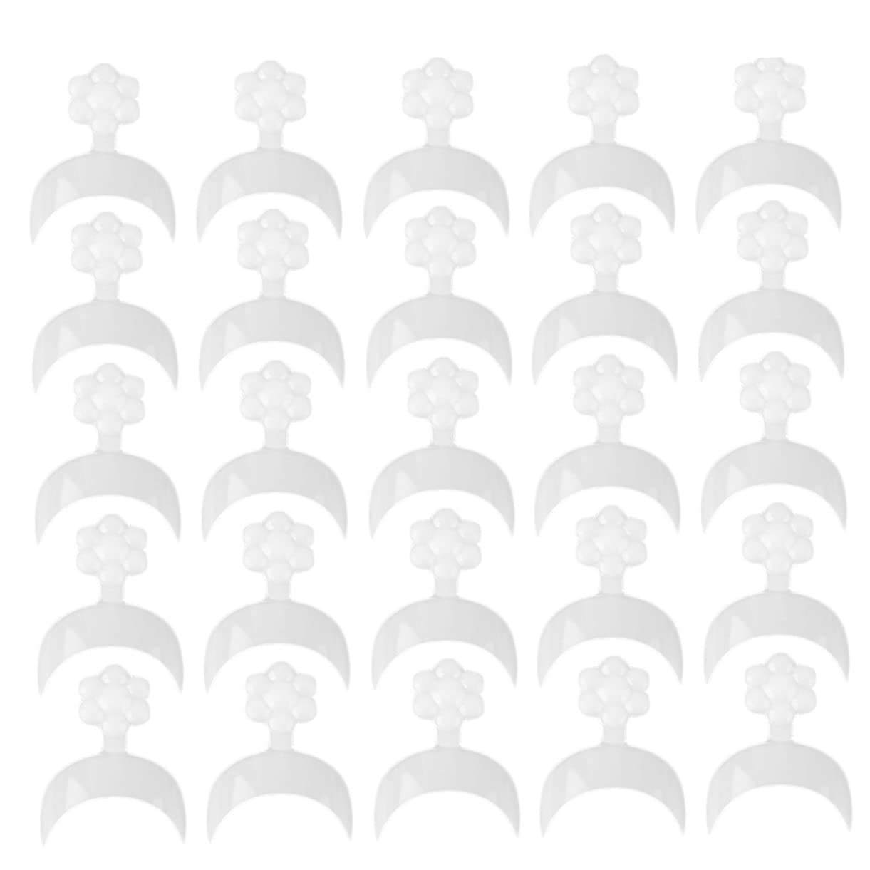 Healeved Crescent Fake Nail Tips 500Pcs Press-on Nails Curved French Style 0.51X0.39 Inch Artificial Nail Art Extension for Women Girls