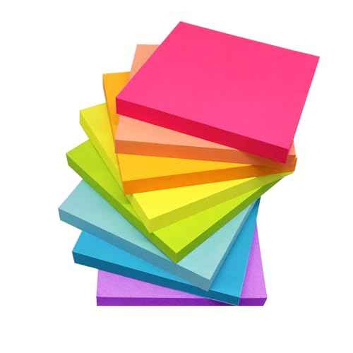 Sticky Notes 3x3 Inches,Bright Colors Self-Stick Pads, Easy to Stick for Home, Office, Notebook, 48 Pads/Pack