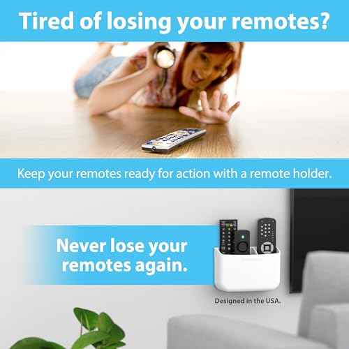 TotalMount Hole-Free Remote Holder ? Eliminates Need to Drill Holes in Your Wall (Premium White Holder for 2 or 3 Remotes)