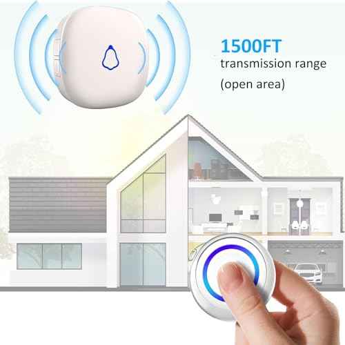 METAK Caregiver Pager Wireless Call Button for Elderly/Senior at Home, 1 Receiver + 2 Button, Medical Life Alert Necklace System, Emergency Bell Fall Monitor Devices for Patients, Disabled, Nurses