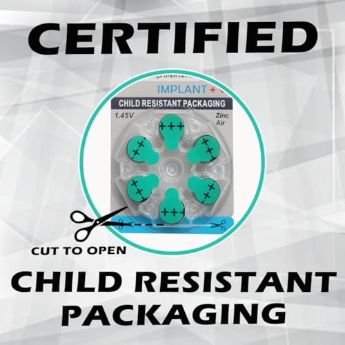 Mercury Free (0% Hg) Extra High Power Cochlear Implant BTE Speech Processor Batteries Zinc Air 1.4V Size 675P, 675CI, Implant Plus (240 Batteries)