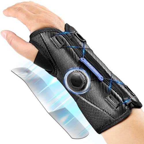 NEENCA Carpal Tunnel Wrist Brace for Night Support,Knob Adjustable Hand Brace for Tendonitis,Arthritis Pain，Sprain,Wrist Splint Support with Sleeves for Women&Men. (Right Hand, Small)