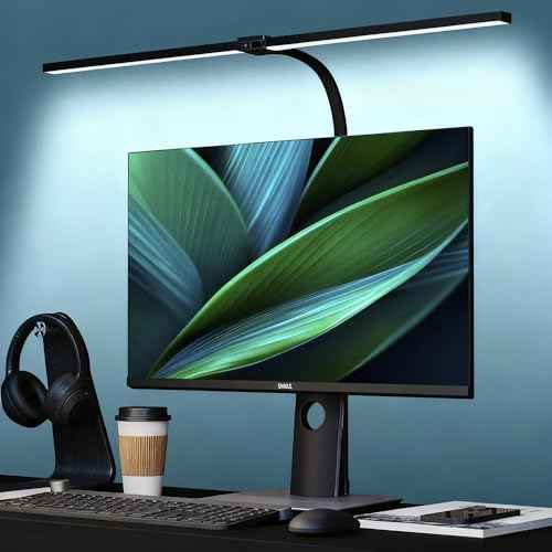 Small Desk Lamp for Office Dorm Home - Eye Caring Desk Light 18W Brightest Gooseneck Dimmable Table lamp with Anti-Glare Cover Clamp(No Remote)