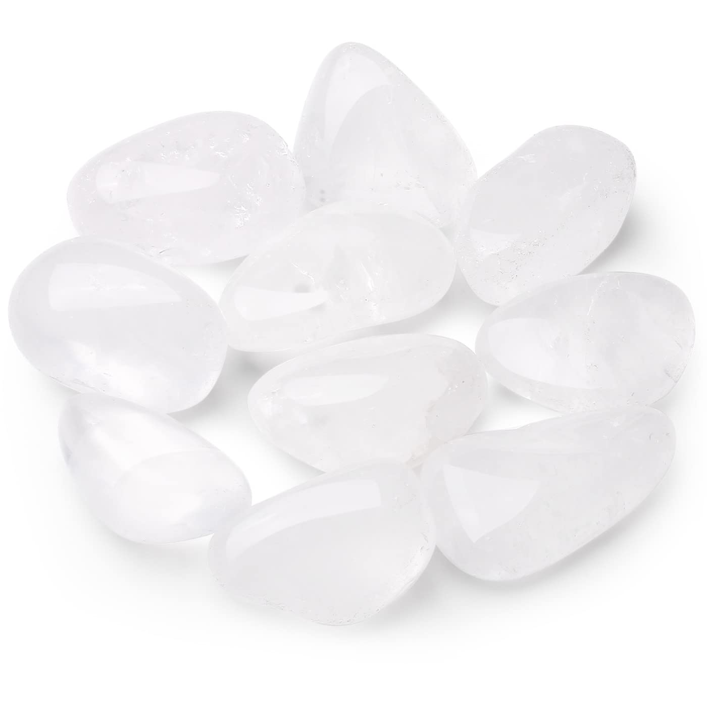 QINJIEJIE Clear Quartz Crystals Bulk (1000+ Carats) Polished Stone 0.6-1" Tumbled Stones Healing Crystal Reiki Decoration 0.45 lb 200G