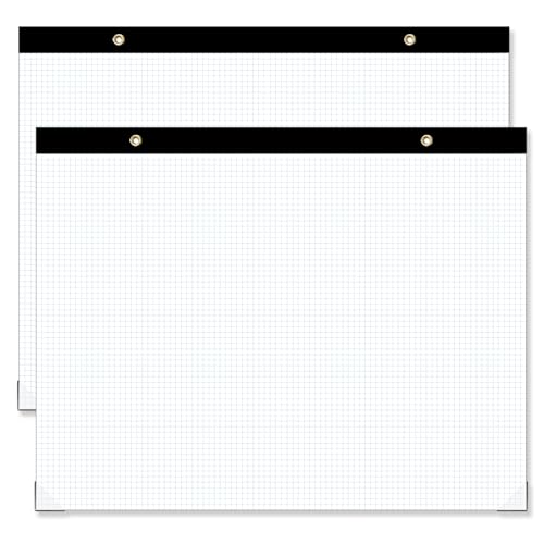 (2 Pack) Large Engineering Graph Paper Pad, 100 Sheets/200 Pages, 22" x 17" Quadrille Grid Paper for Drafting, Engineering, Blueprint Drawing, Architect Designer, 4"x4" Blue Grid, Giant Drafting Pad