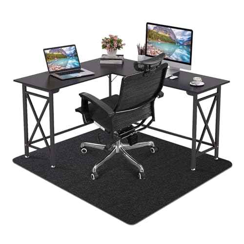 Office Chair Mat - for Hardwood Floors, Large Non-Slip Easy-Clean Floor Protection Blanket (Black, Â¡Â°60 x 48inÂ¡Â±).