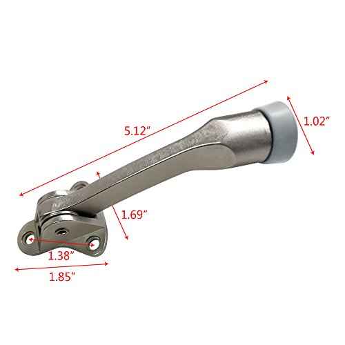 Boshen 15Pcs Kickdown Door Stopper Easy-Install Door Stop Holder Premium Rubber Foot Ajustable Height (Satin Nickel, 15 Pack)