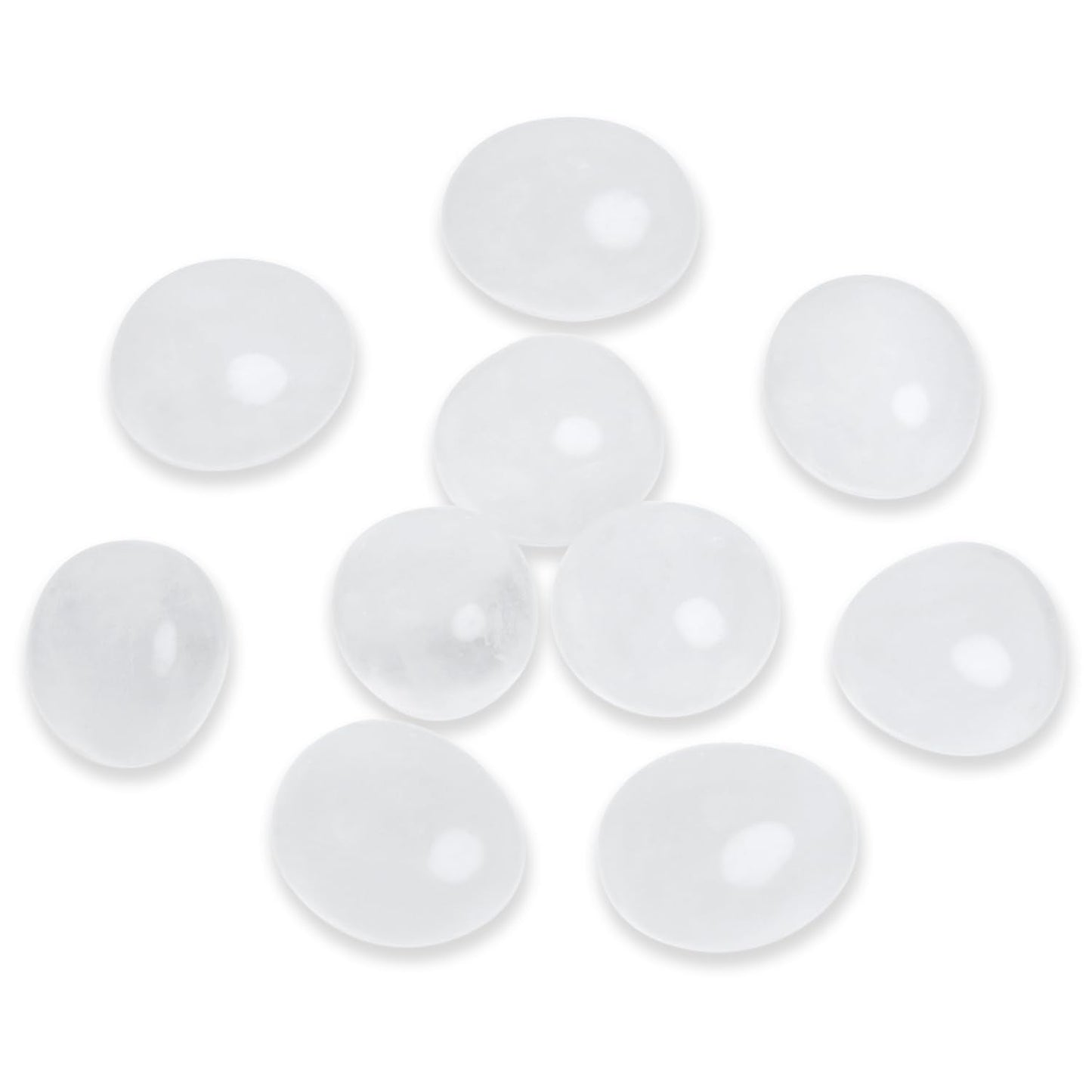 Namzi 10 Packs of Brazilian Tumbled Polished Natural Quartz Crystals, Crystals and Healing Stones Quartz Bulk for Wicca, Reiki, Healing Energy, Chakra Stones, Witchcraft Supplies(0.5LB)