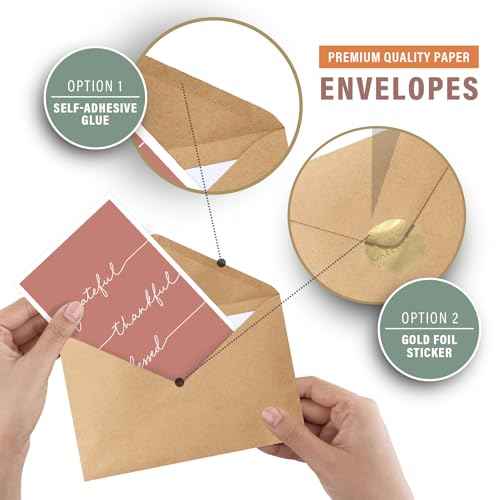easykart labels 18 Happy Thanksgiving Cards Assortment, 6.75" x 4.5" with Envelope for Family Friends Kids Adults Clients Teachers Customers