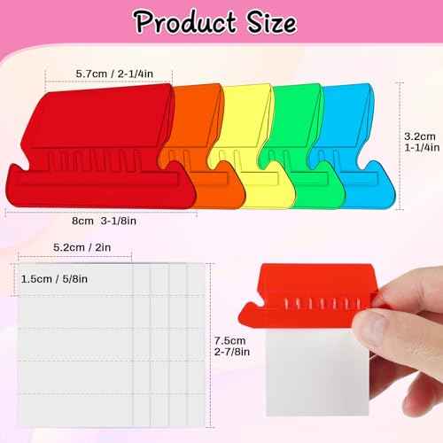 File Folder Tabs, Selizo 100 Sets Hanging File Folder Labels 2" Tabs and Inserts for Hanging Files (Multicolor)