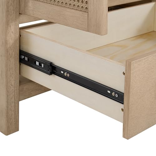 Alaterre Furniture Lucca Bathroom Vanity - Freestanding Cabinet Without Sink - 60 Inch Wood Bathroom Vanity with Soft-Close Doors and Three Drawers - for Double Sink Cabinet (Natural)