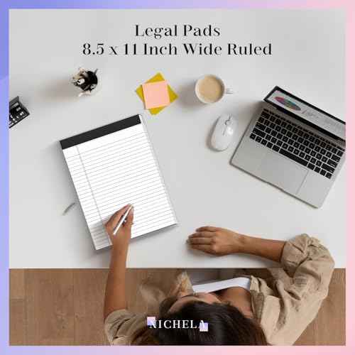 2 Pack Legal Pads 8.5 x 11 White Note Pads 8.5 x 11 Notepad Micro Perforated Writing Pads Lined Paper Pads Wide Ruled Pad of Paper 30 Sheets Notebook for To-Do Lists, School & Office Supplies