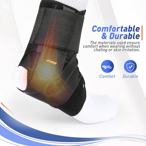 Quick Lace Up Ankle Brace for Women Men with Removable Side Splints, Ankle Support for Sprained Ankle, Injury Recovery, Ankle Stabilizer Wrap for Sprots,Basketball,Volleyball,Soccer,Tennis,XL