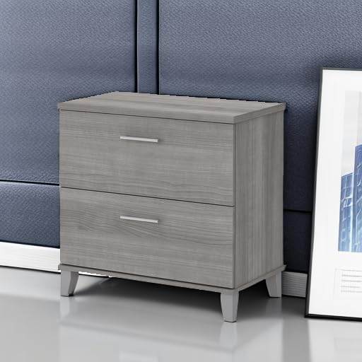 Bush Home 2 Drawer Lateral File Cabinet, Letter and Legal-Size Document Storage for Home or Professional Office, Somerset Collection, Platinum Gray