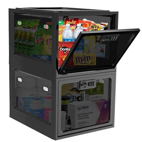2 Pack Large Medicine Lock Box for Safe Medication, Lockable Storage Box for Fridge/Snacks Food, Phone Lock Boxes with Combination Code for Home/Dorms/Office Storage Lockers
