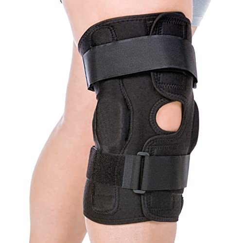 BraceAbility Plus Size Torn Meniscus ROM Knee Brace - Hinged Post Surgery Support with Flexion Extension Control for Hyperextension Locking, Ligament PCL or ACL Tears, Osteoarthritis Relief (5XL)