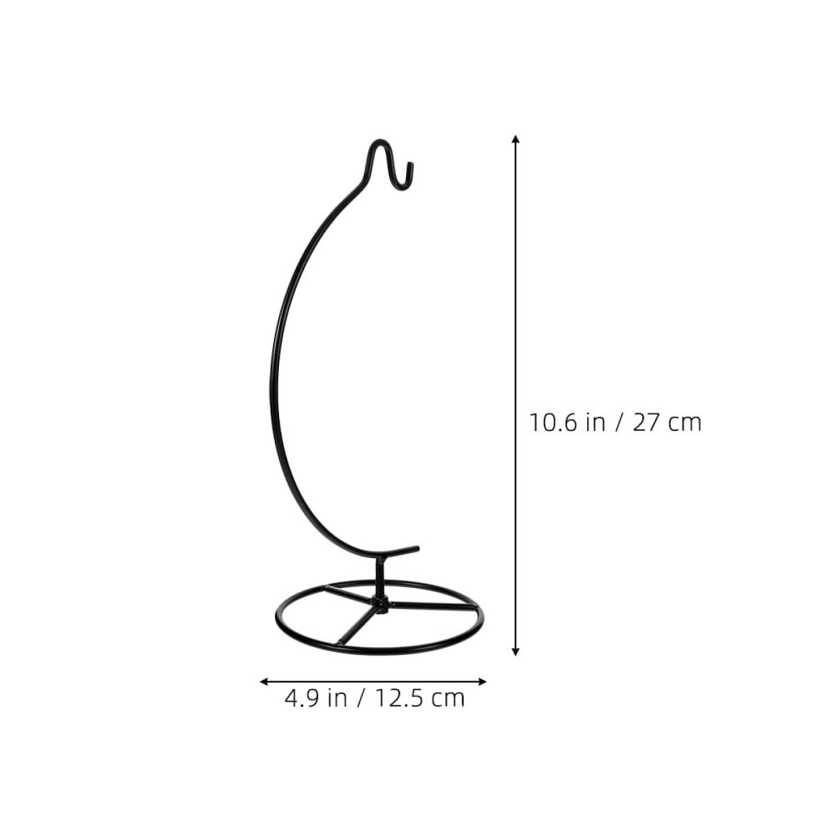 RUNROTOO 2pcs Moon-shaped Iron Hook Rack for Hanging Air Plant Holders and Micro Landscape Bottle Display Stands, Black Metal Ornament Display Hangers for Home Décor and Indoor Hanging Pots