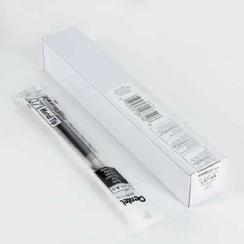Pentel Refill Ink - For EnerGel Gel Pen, 0.7mm Metal Tip, Medium, Black Ink, Pack of 6 Refills (LR7-6A)