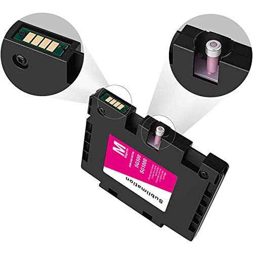 INK+ SG500 SG1000 Version A Sublimation Cartridge Compatible for Sawgrass Virtuoso SG500 SG1000 Printer (1 Black, 1 Cyan, 1 Magenta, 1 Yellow, 4-Pack) Version A