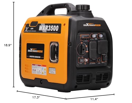 MaXpeedingrods 3500 Watt Portable Inverter Generator Gas Powered, EPA Compliant, Compact and Lightweight for Home Backup Power, Outdoor Camping, RV and Trailer