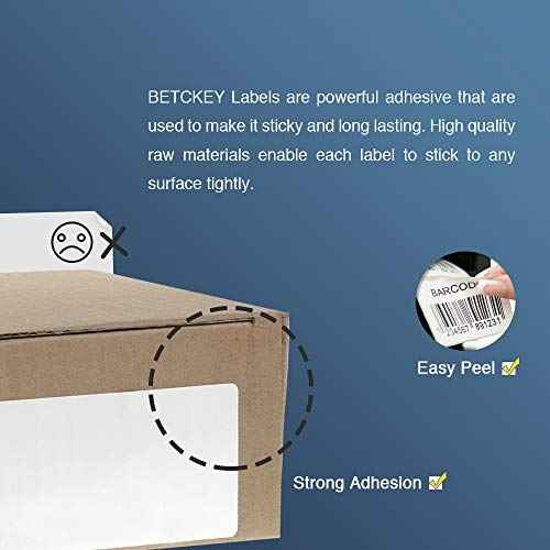 BETCKEY - Compatible Address Labels Replacement for Brother DK-1201 (1-1/7" x 3-1/2"), Use with Brother QL Label Printers [20 Rolls/8000 Labels]
