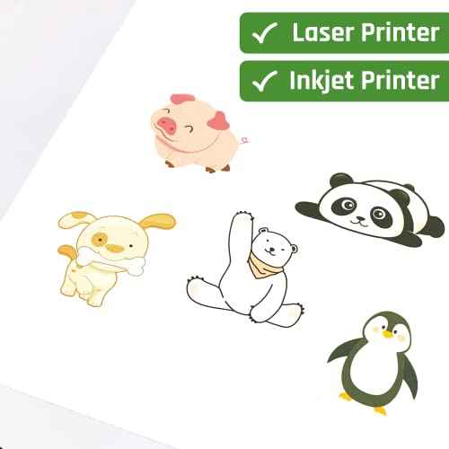 40 Sheets - Sticker Paper for Printer, Printable White Labels for Inkjet and Laser Printing - 8.5" x 11"
