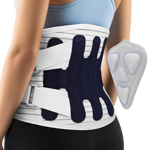 Back Brace for Lower Back Pain Relief,Lumbar Waist Support for women,Lower Back with 3D Lumbar Pad for Work Sports Sciatica, Scoliosis(Greyï¼L)