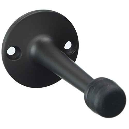 idh by St. Simons 13004-10B Premium Quality Solid Brass Baseboard Door Stop with 2 Screw Holes, 3-3/4", Oil-Rubbed Bronze