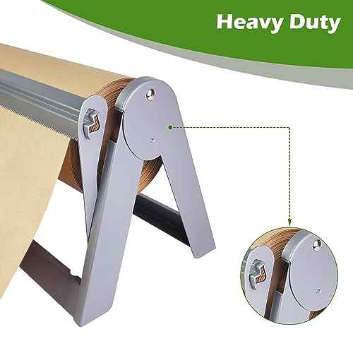 24in Wrapping Paper Roll Cutter - Holder Dispenser for Butcher Freezer Craft Paper Rolls with Updated Serrated Blade for Gift Wrap. Non-Slip Cutting Tool for Kitchen, Craft Room-Set on Tabletop