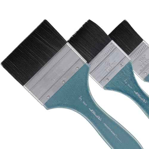 Creative Mark Mimik Professional Watercolor Brushes - Mottler Set of 3 - Synthetic Squirrel Hair - Natural Bristle Artist Brushes for Watercolors, Gouache & Acrylics