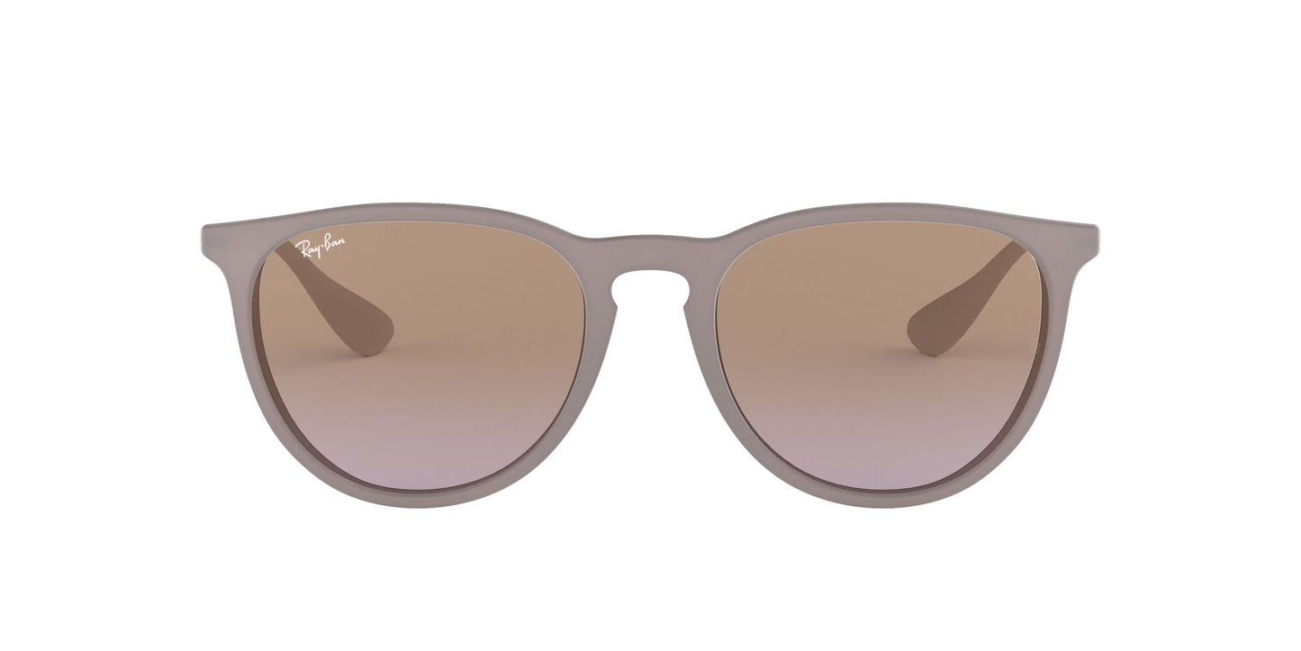 Ray-Ban Unisex RB4171 Erika Round Sunglasses, Dark Rubber Sand/Violet Gradient Brown, 54 mm