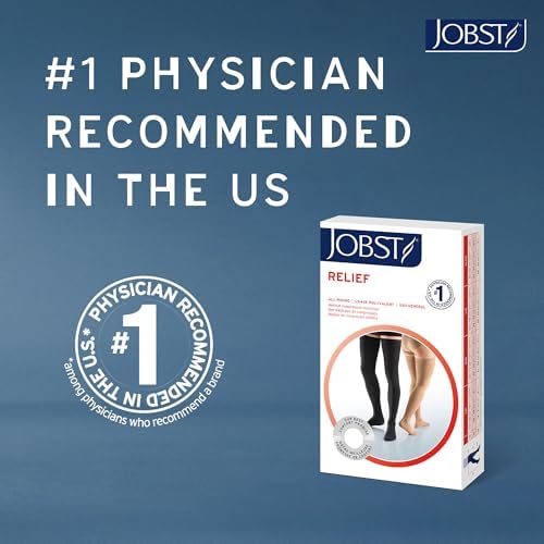 JOBST Relief 30-40 mmHg Compression Stockings, Knee High, Open Toe, Large, Beige
