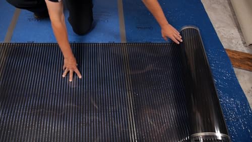 QuietWarmth Float QWARM3x5F240 Radiant Floor Heating Mat for Below Laminate, Wood, Luxury Vinyl Floating Flooring- Cuttable Mat Size 3'x5' 240 Volt (Covers 15sf)