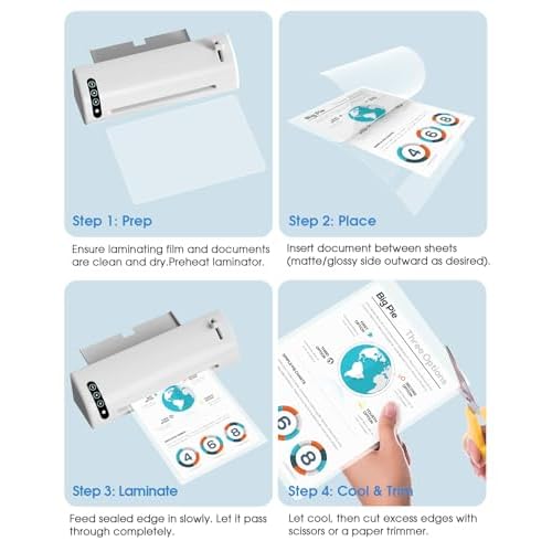KTRIO 500 Pack Laminating Sheets, Hold 8.5 x 11 Inches, 3 MIL Thermal Laminating Pouches, 9 x 11.5 Laminate Sheets for Laminator, Clear Lamination Sheet Paper, Letter Size, Office School Home Supplies