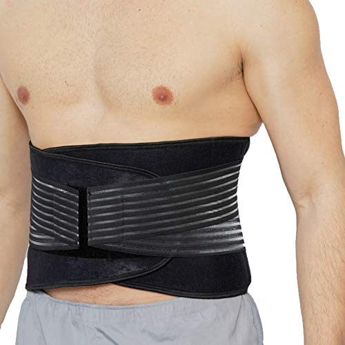 NeoTech Care Neoprene Back Brace for Optimal Support and Pain Relief - Adjustable Compression Belt for Lumbar Stability - Comfortable and Breathable Lower Back Support (Blue, Size L)