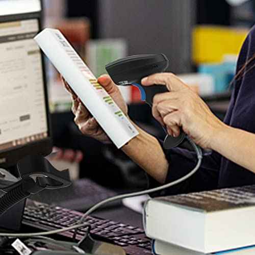 Bluetooth QR Code Scanner - Book Scanner for Personal Library Libib, 1D 2D Codes Scanners for Laptop Computer Mac iPhone Android, Wireless Bluetooth Bar Code Scanner (Without Stand)