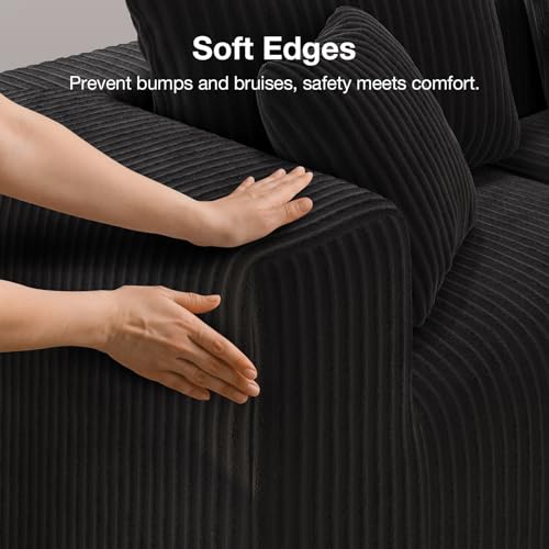 Novilla 141" Modular Sectional Sofa, Modern Cloud Sectional Couch with Smarts Coil® Support, L-Shape Boneless Couch for Living Room Apartments Bedroom, No Assembly Required (6 Seater Standard)