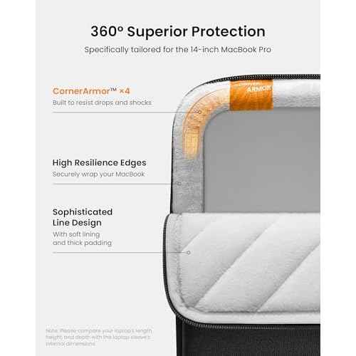 tomtoc 360 Protective Laptop Sleeve Set for 14-inch MacBook Pro M5/M4/M3/M2/M1 Pro/Max A3434 A3112 A3401 A3185 A2992 A2918 2025-2021, Water-Resistant MacBook Case Bag with Organized Accessory Pouch