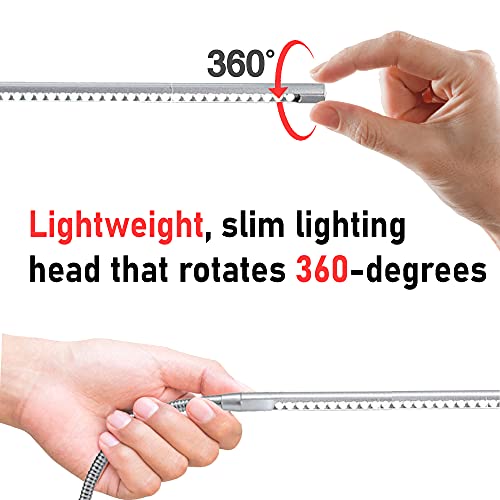 Americanails Original FlexiLamp - LED Table Desk Lamp - Removable Clamp - Adjustable Lighting for Nail Stations - Manicure Table Light - Flexible Arm - 48 LED Beads - 300 Lumens
