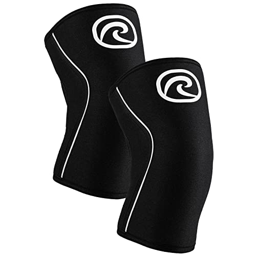 Rehband 7mm Power Max Knee Compression Sleeve for Strength Sports, Competition Grade, Neoprene Knee Sleeves for Bodybuilding & Heavy Powerlifting, Colour:Black - 1 Pair, Size:XX-Large