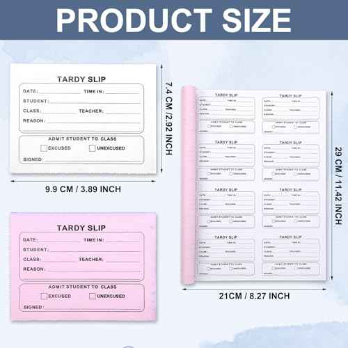 3200 Pcs Tardy Slip Book with Carbonless Duplicates Tardy Slips Per Book Easy Removal Tear Carbonless Form Register Copy Notebook for School Recording Student Late Arrivals