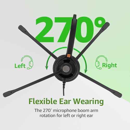 IPD Phone Headset for Office and Call Center Wired QD to RJ9 IPH-210 monaural-Compatible with with-Comapatible with Cisco landline Phones-7800/7900/8800/6945 Series
