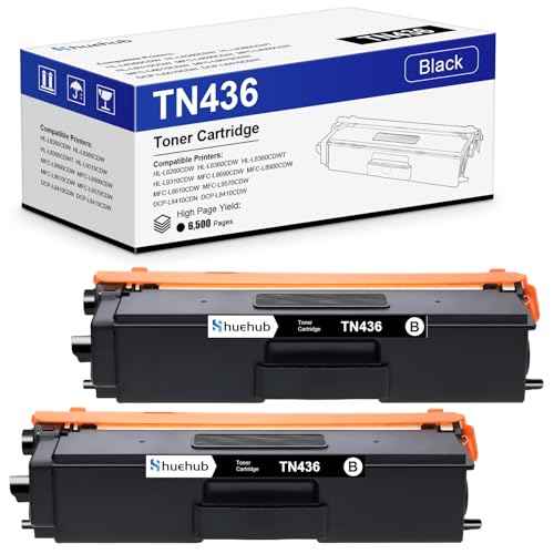 TN436 TN-436 Super High Yield Toner Cartridge Replactment for Brother TN436BK TN 436 TN433 TN431 Toner for HL-L8260CDW HL-L8360CDW HL-L9310CDW MFC-L8690CDW MFC-L8900CDW MFC-L8610CDW Printers, 2-Black
