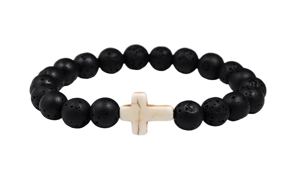 Inspirational Bracelets for Women Natural Stone Healing Relaxation Chakra Cross Bracelet Gifts for Christian Easter Graduation Birthday Christmas Mothers day Valentines Thanksgiving Appreciation Gifts
