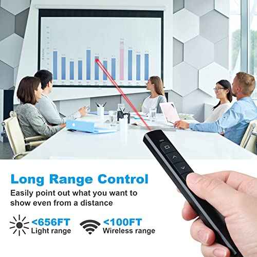 £¨4 Units£© Wireless Presenter Remote, Presentation Clicker with Hyperlink & Volume Remote Control PowerPoint Office Presentation Clicker for Keynote/PPT/Mac/PC/Laptop