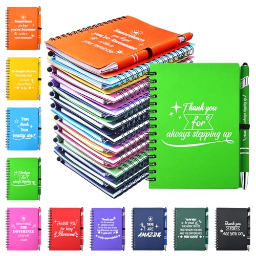 40 Sets/80 Pcs Employee Appreciation Gifts Bulk, Inspirational Notebooks with Motivational Pens for Staff, Thank You Gifts for Coworkers, Teachers,Team ,Nurse, DSP, Housekeeping, Office, School